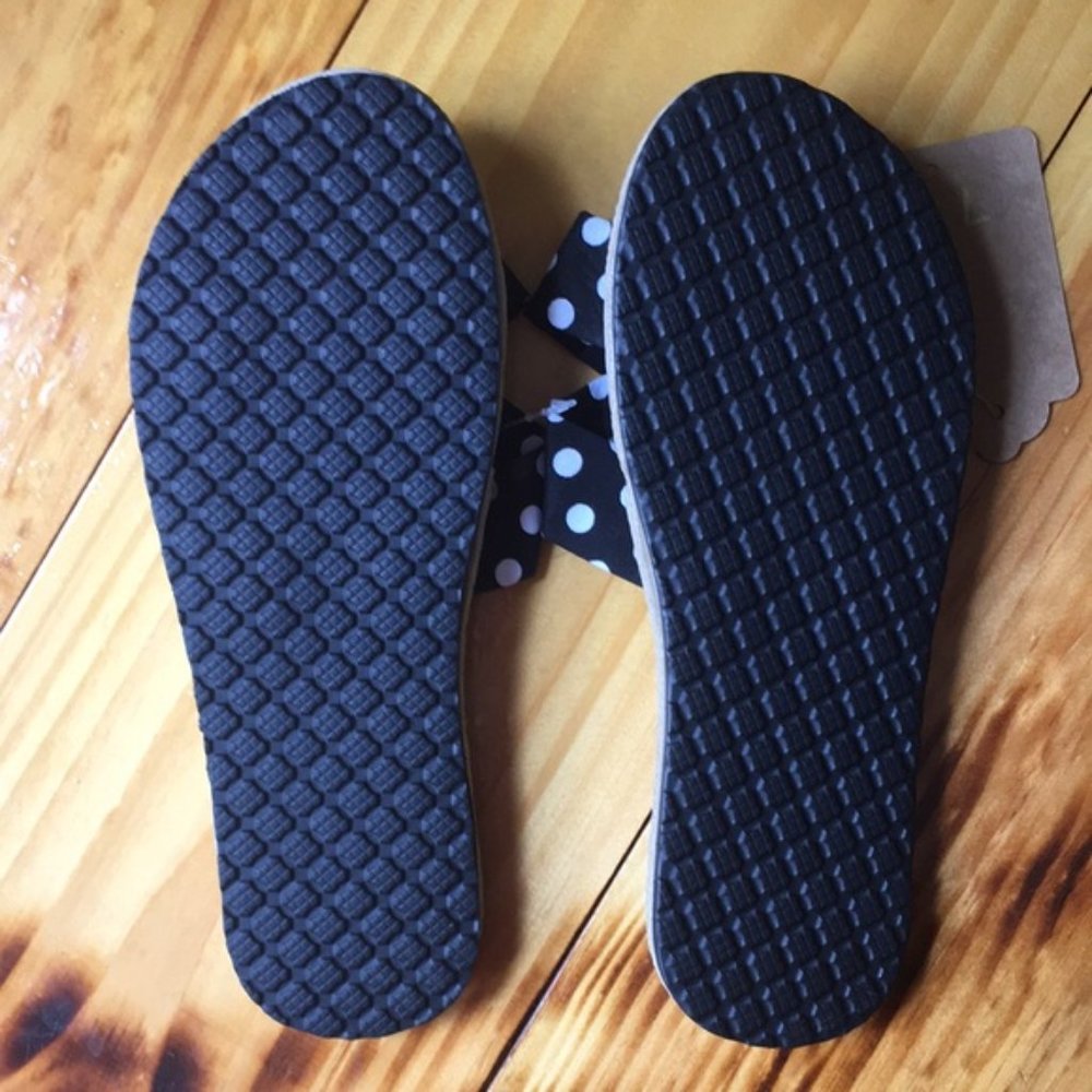 Espadrille Summer Polka Dot Strap Slide Sandals - Picture 3 of 6